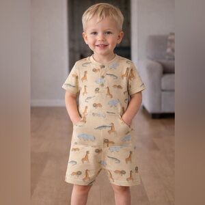 Deux par Deux Beige Animal Print